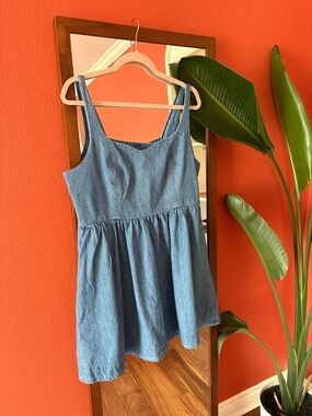 Old Navy Light Blue Denim Mini Dress Petite Large